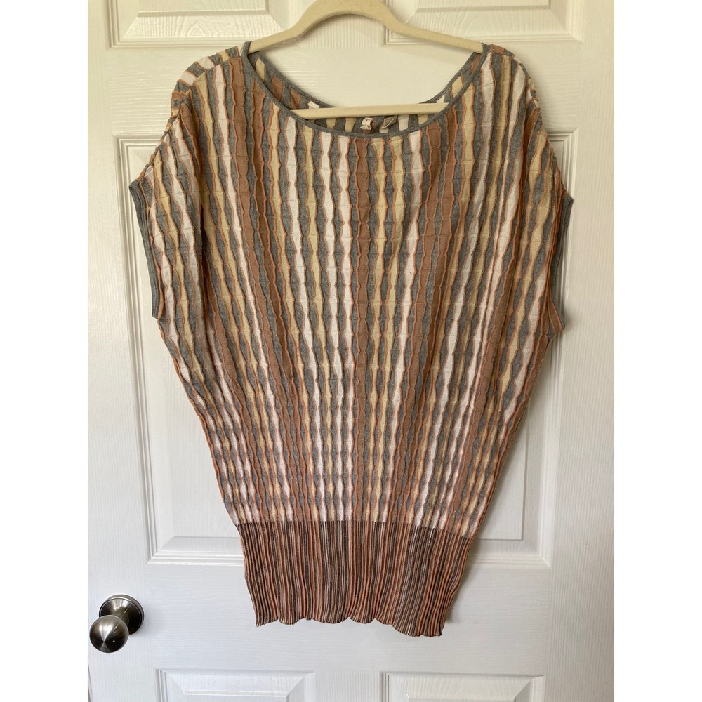 Moth Anthropologie Dolman Wavy Stripe Metallic Knit Sweater Large